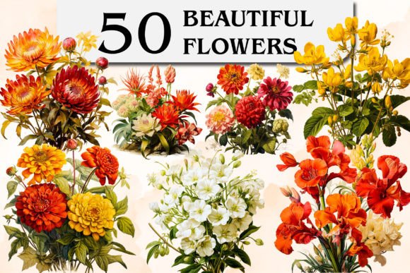 Download Beautiful Flowers Clipart &amp; Sublimation - Beautiful flowers Collection