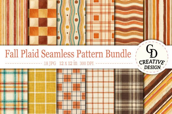 Download Fall Plaid Seamless Pattern Bundle - Pattern bundle Collection