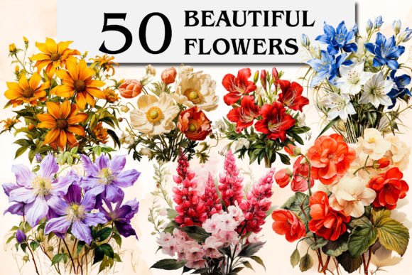 Download Beautiful Flowers Clipart &amp; Sublimation - Beautiful flowers Collection