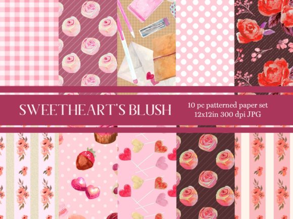Download Valentine's Repeating Pattern Paper Set - Repeating pattern Collection
