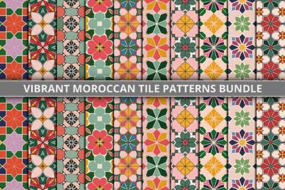 Download Vibrant Moroccan Tile Pattern Bundle - Pattern bundle Collection