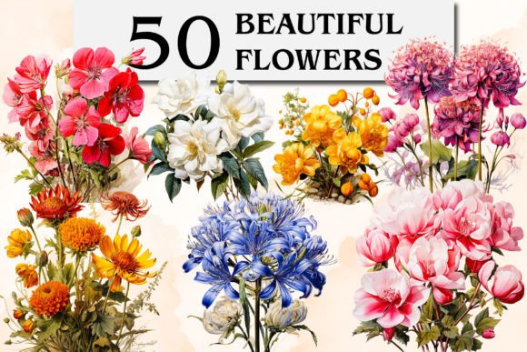 Download Beautiful Flowers Clipart &amp; Sublimation - Beautiful flowers Collection
