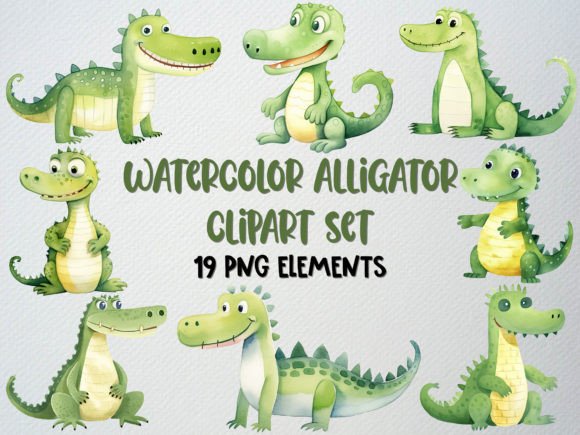 Download Watercolor Alligator Clipart,Reptile PNG - Premium Resources