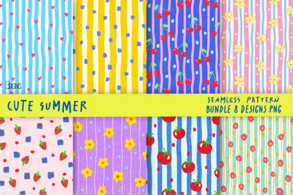 Download Cute Summer Background Pattern Bundle - Pattern bundle Collection