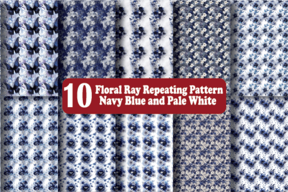 Download Floral Ray Repeating Pattern Navy Blue - Repeating pattern Collection
