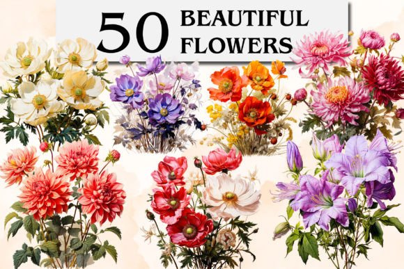 Download Beautiful Flowers Clipart &amp; Sublimation - Beautiful flowers Collection