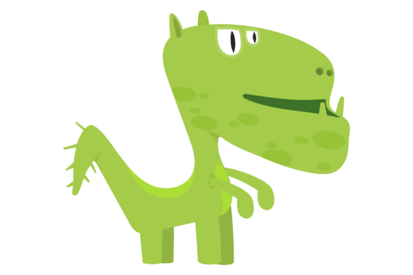 Download Green Reptile Monster. Cartoon Scary Dra - Premium Resources