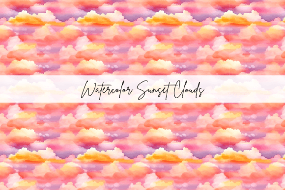 Download Watercolour Sunset Sky Repeating Pattern - Repeating pattern Collection