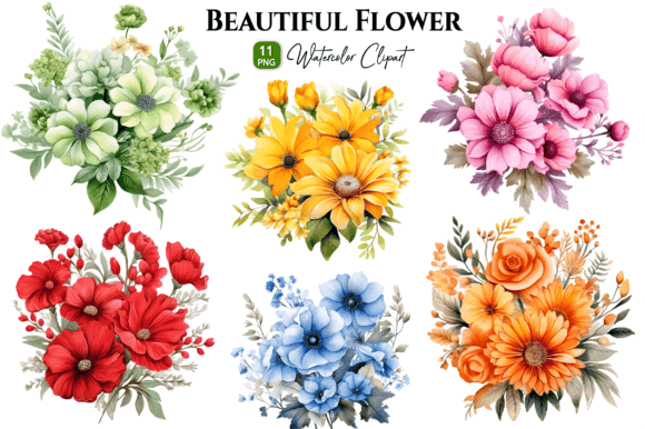 Download Beautiful Flowers Watercolor Clipart Png - Beautiful flowers Collection